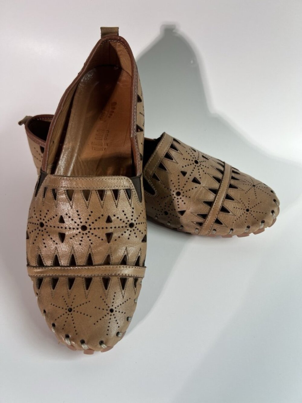 Spring Step Fusaro Flats Loafers Slip On Leather Shoes Brown Made Turkey Sz 40 - Picture 6 of 14